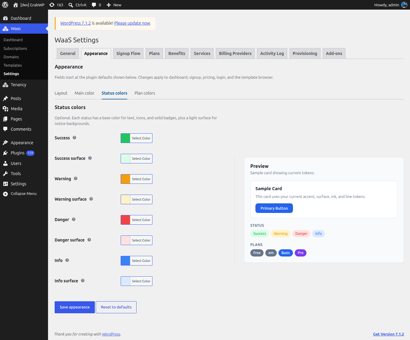 Status color fields