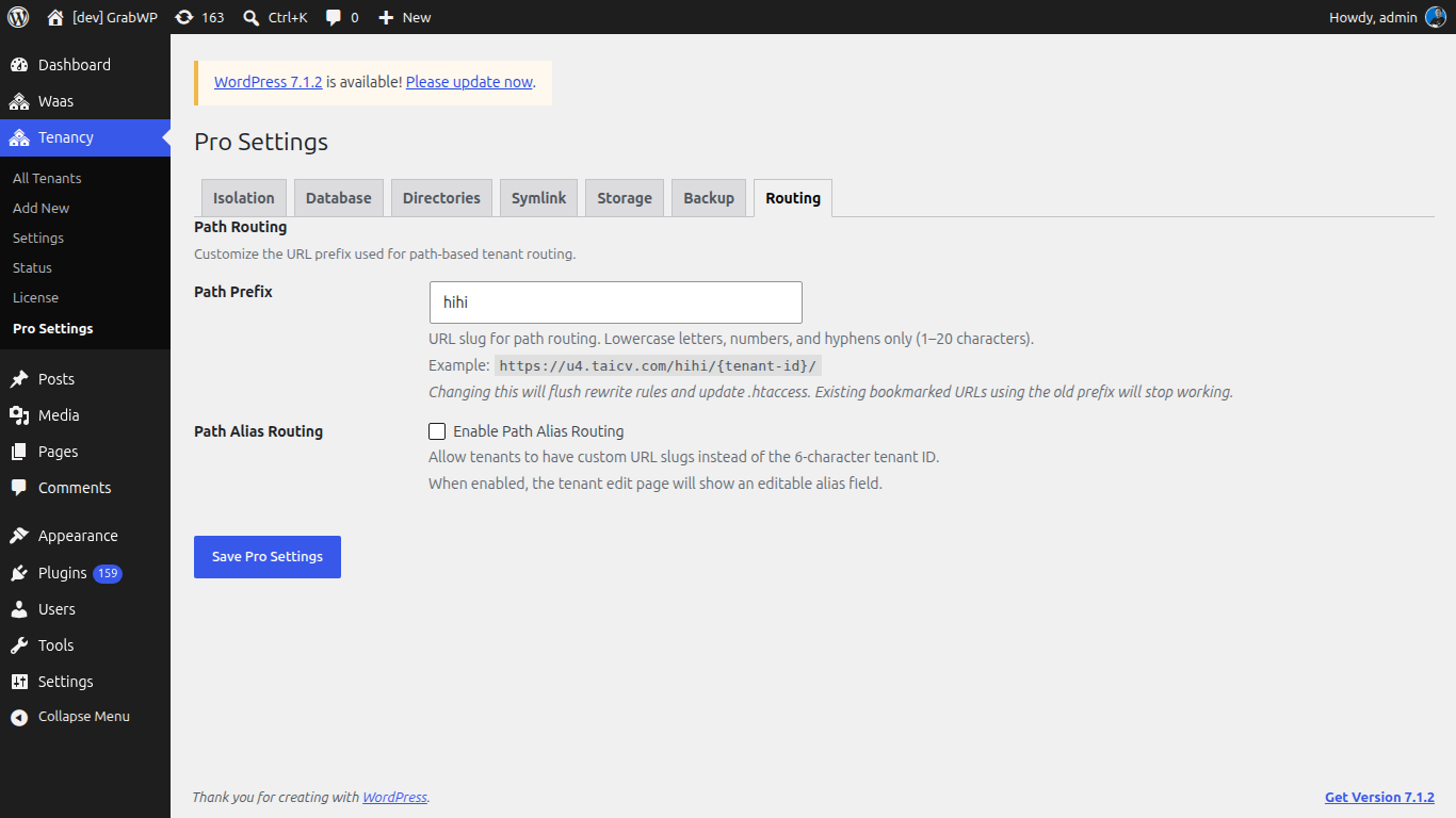 Pro Settings, Routing