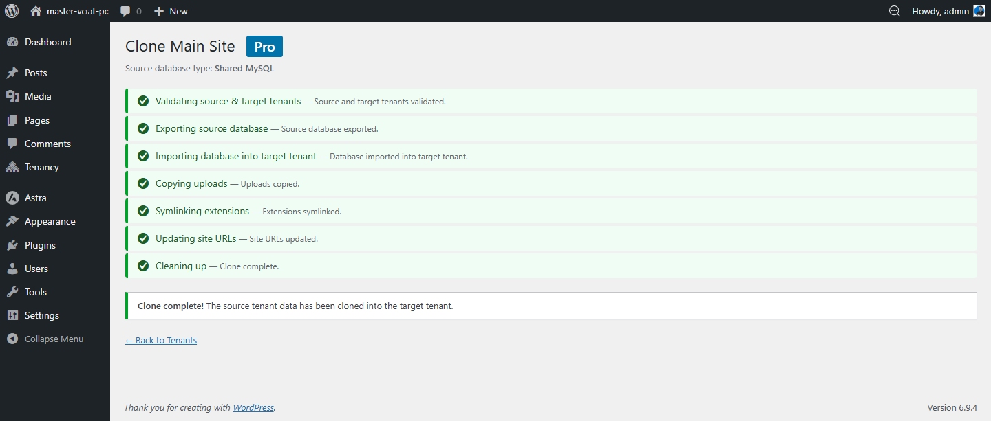 Clone — URL fix and completion