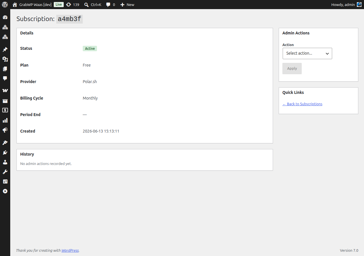 Subscription detail